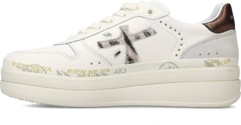 Premiata Witte Leren Sneakers Hoge Zool White Dames