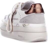 Premiata Witte Leren Sneakers Logo Zijkant Achterkant White Dames