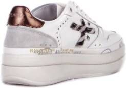 Premiata Witte Leren Sneakers Logo Zijkant Achterkant White Dames