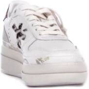 Premiata Witte Leren Sneakers Logo Zijkant Achterkant White Dames