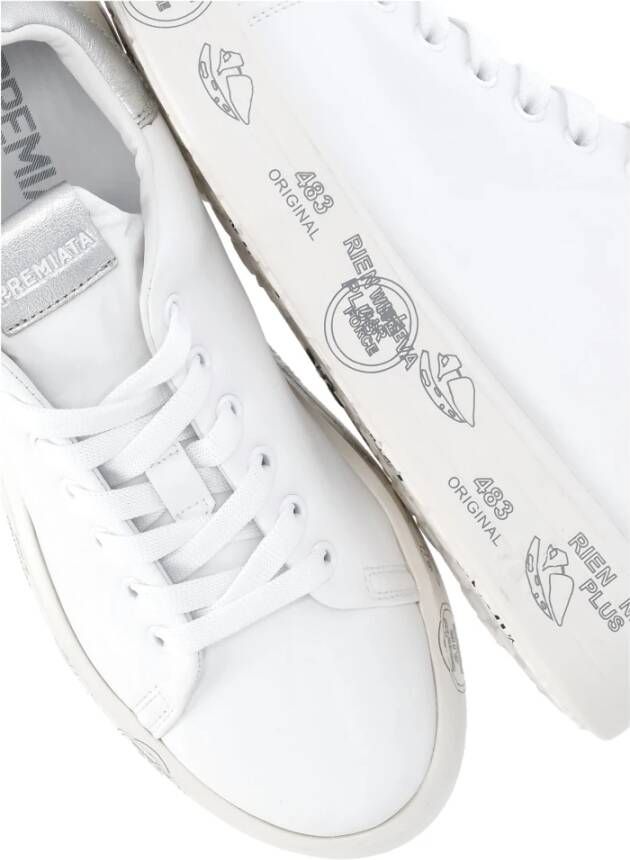 Premiata Witte Leren Sneakers met Contrasterende Details White Dames