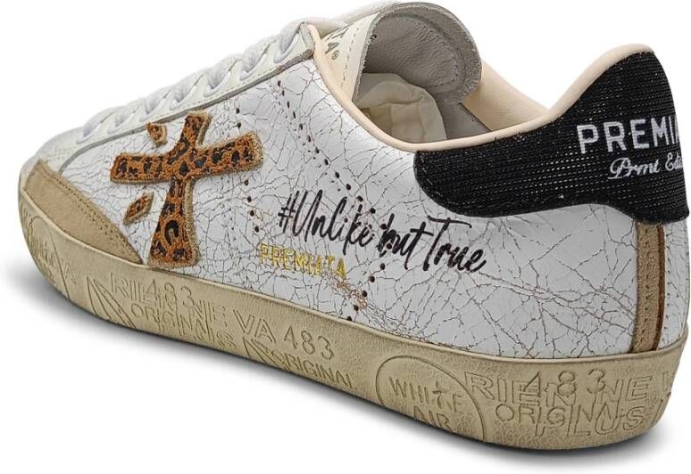 Premiata Witte Leren Sneakers met Dieren Suede White Dames