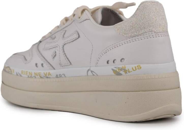 Premiata Witte leren sneakers met logo White Dames