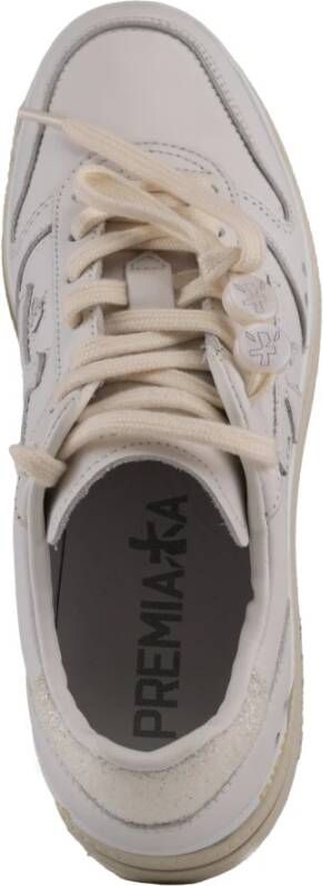 Premiata Witte leren sneakers met logo White Dames