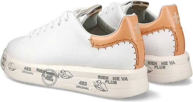 Premiata Witte leren sneakers met logozool White Dames