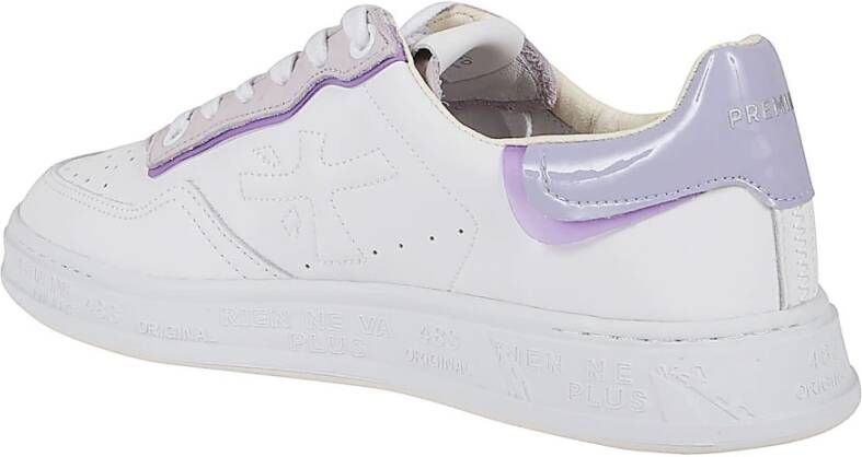 Premiata Witte leren sneakers met paarse accenten White Dames