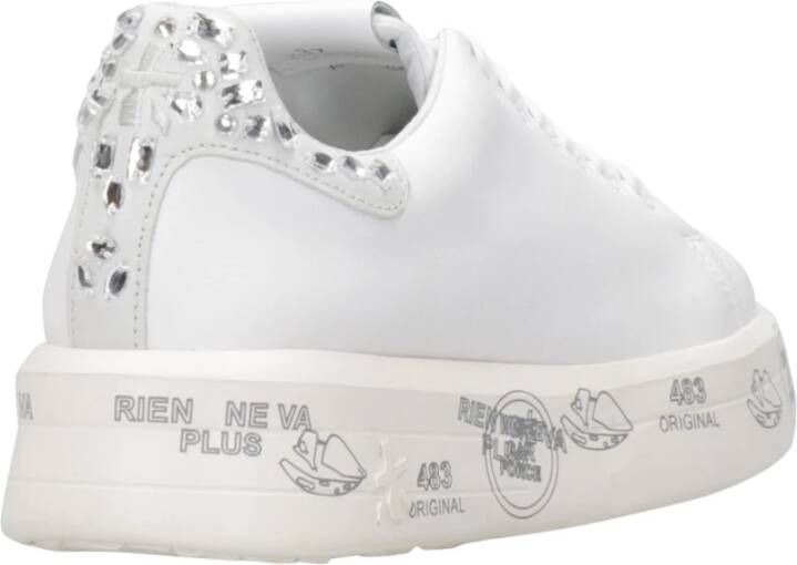 Premiata Witte Leren Sneakers met Ronde Neus White Dames