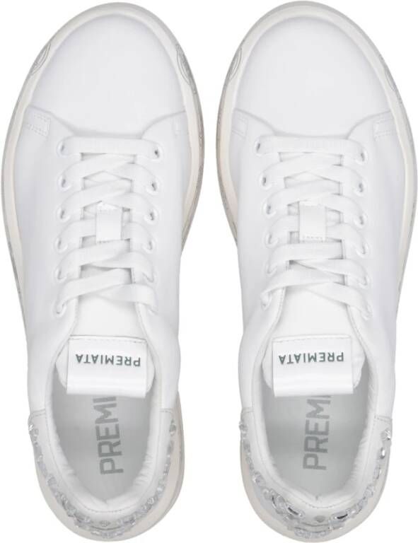 Premiata Witte Leren Sneakers met Ronde Neus White Dames