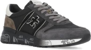 Premiata Witte Leren Sneakers met Zwarte Accenten Black Heren