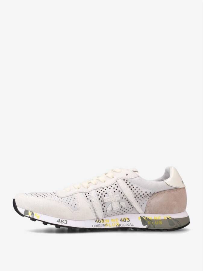 Premiata Witte Leren Sneakers Multicolor Heren