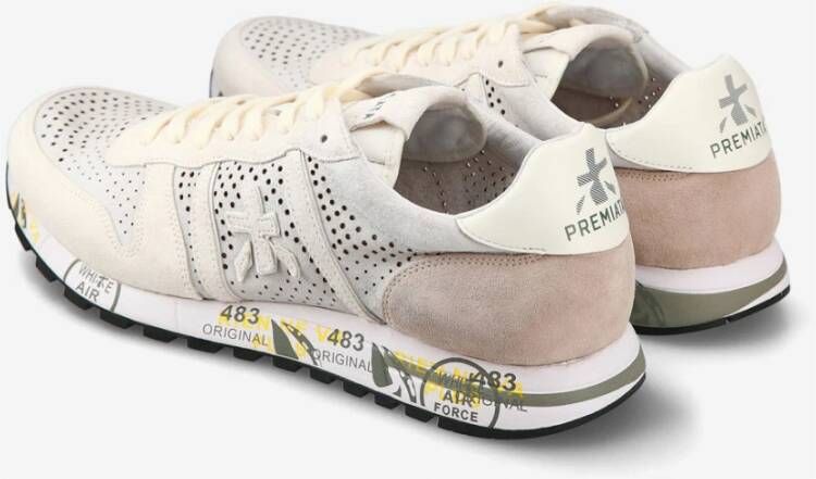 Premiata Witte Leren Sneakers Multicolor Heren