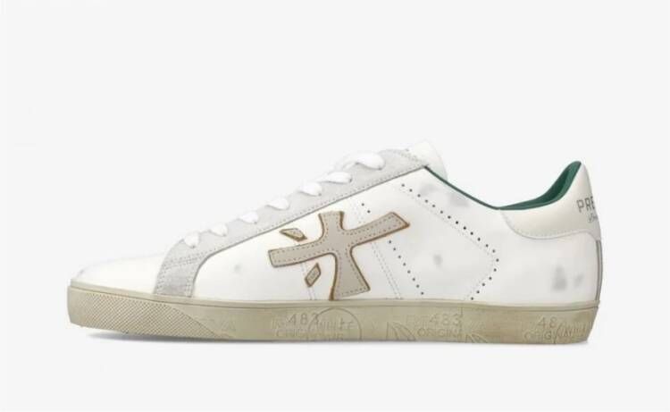 Premiata Witte logo crème groene sneaker model White Heren