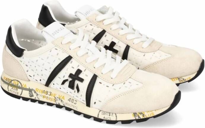 Premiata Witte Lucy Sneakers met Geperforeerd Detail White Dames