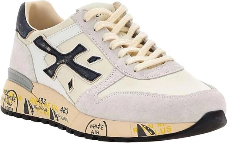 Premiata Witte Mesh Sneakers Mick Model White Heren