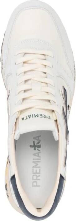 Premiata Witte Platte Schoenen Mick White Heren