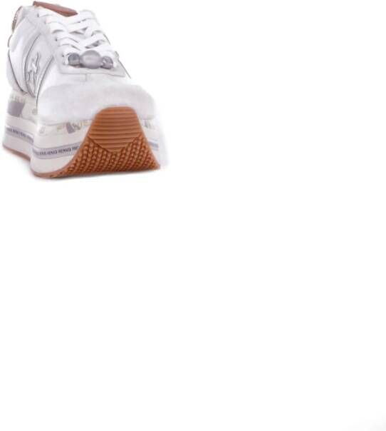 Premiata Witte Sneakers met Suède Details White Dames