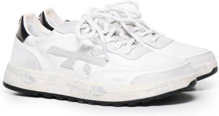 Premiata Witte Sneakers met Suède Inzetstukken White Heren