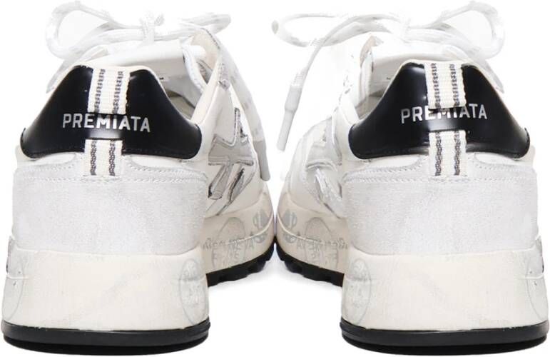 Premiata Witte Sneakers met Suède Inzetstukken White Heren