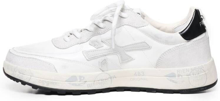 Premiata Witte Sneakers met Suède Inzetstukken White Heren