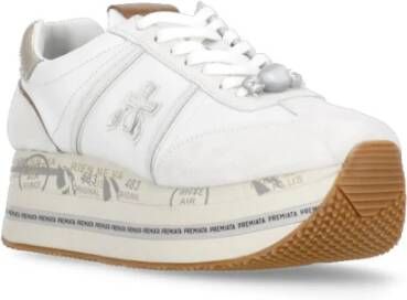 Premiata Witte Suède Leren Sneakers voor Vrouw White Dames