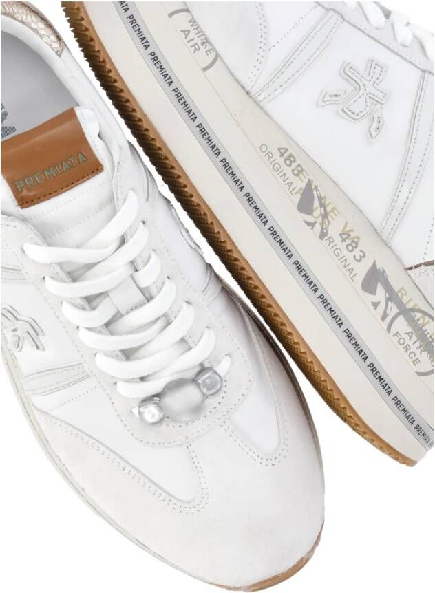 Premiata Witte Suède Leren Sneakers voor Vrouw White Dames