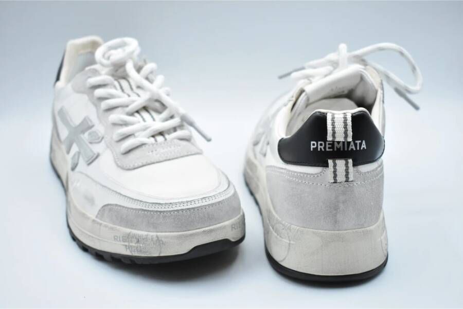 Premiata Witte Veterschoenen voor Mannen White Heren