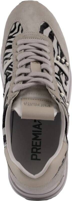 Premiata Zebra Print Leren Sneakers Beige Dames