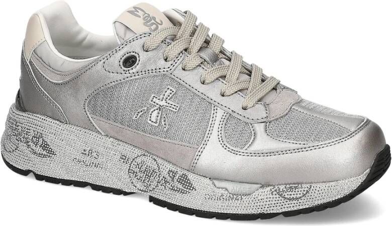 Premiata Zilver Suède Leren Sneakers Gray Dames