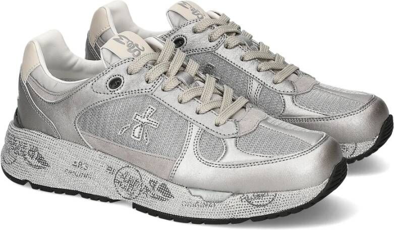 Premiata Zilver Suède Leren Sneakers Gray Dames