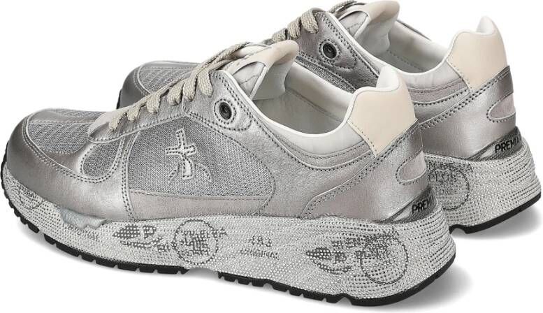 Premiata Zilver Suède Leren Sneakers Gray Dames