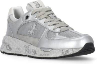 Premiata Zilver Wit Leren Sneakers Vrouwen Gray Dames