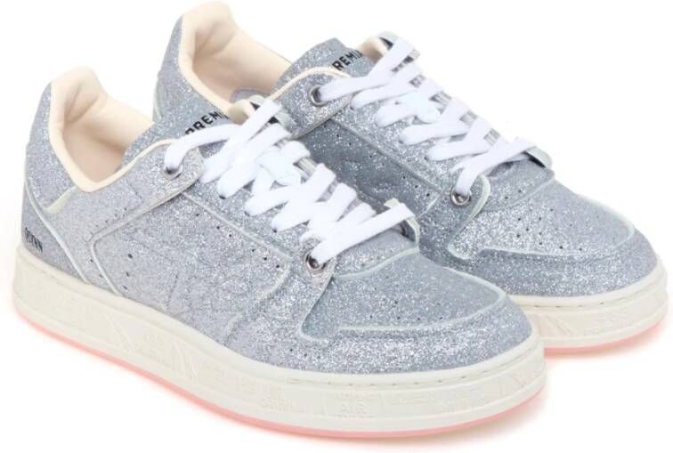 Premiata Zilveren Glitter Sneakers voor Vrouwen Gray Dames