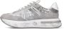 Premiata Grijze Logo Sneakers Leren Rubberen Zool Gray Dames - Thumbnail 2