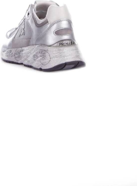 Premiata Zilveren Sneakers met Logo Detail Gray Dames