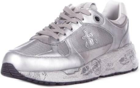 Premiata Zilveren Sneakers met Logo Detail Gray Dames