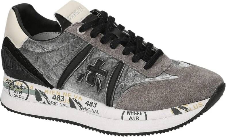 Premiata Zilveren Sneakers Stijlvol Ontwerp Gray Dames