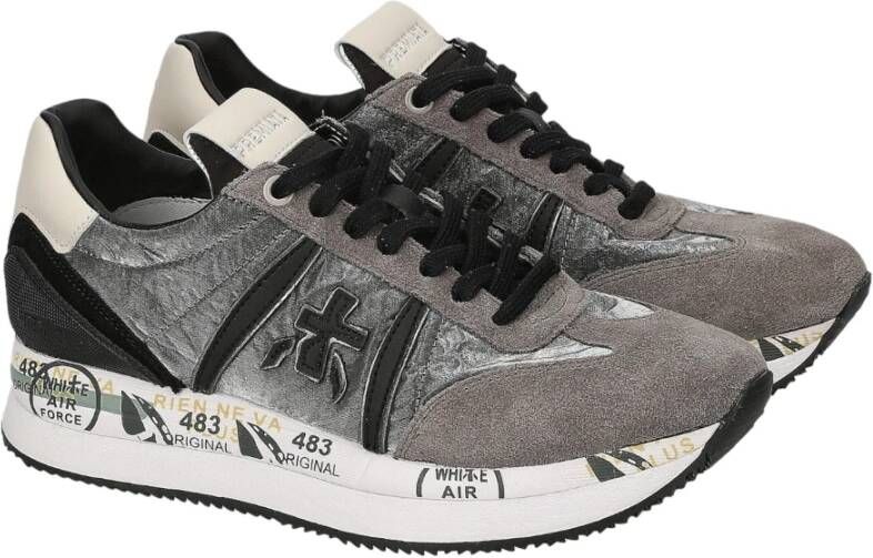 Premiata Zilveren Sneakers Stijlvol Ontwerp Gray Dames