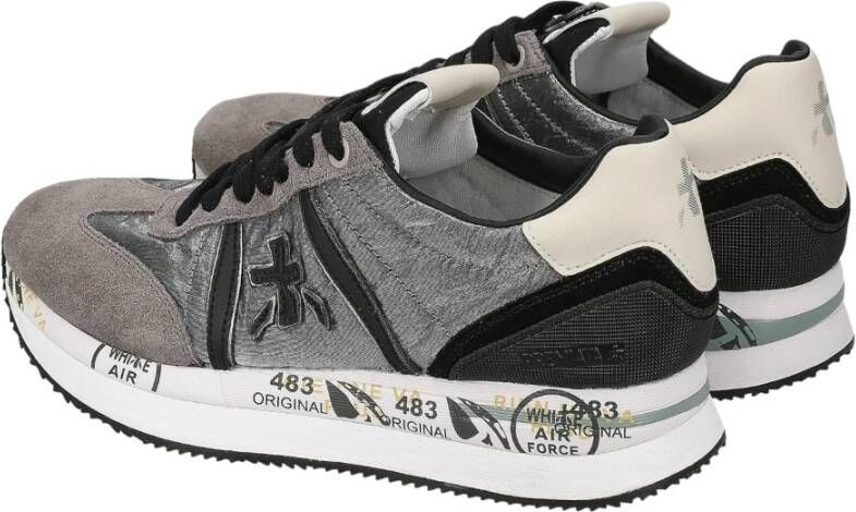 Premiata Zilveren Sneakers Stijlvol Ontwerp Gray Dames