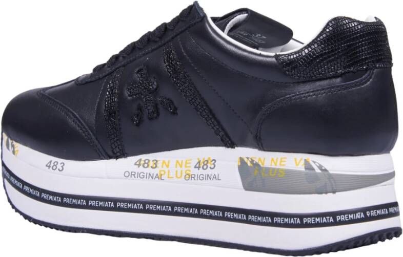 Premiata Zwarte Beth Model Platform Sneakers Black Dames