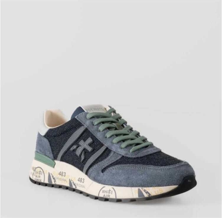 Premiata Zwarte en grijze sneakers met lichtgrijs reflecterend logo Multicolor Heren