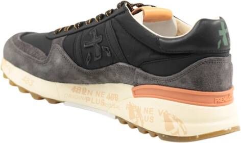 Premiata Zwarte Ergonomische Vetersluiting Sneakers Black Heren