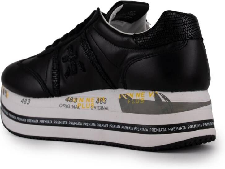 Premiata Zwarte Leren Dames Sneakers Black Dames