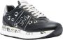 Premiata Zwarte Leren en Stoffen Sneakers met Zilveren Details en Studs Zwart Dames - Thumbnail 2