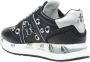 Premiata Zwarte Leren en Stoffen Sneakers met Zilveren Details en Studs Zwart Dames - Thumbnail 3