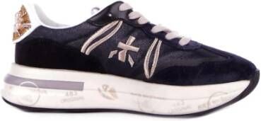 Premiata Zwarte leren sneakers met logo Black Dames