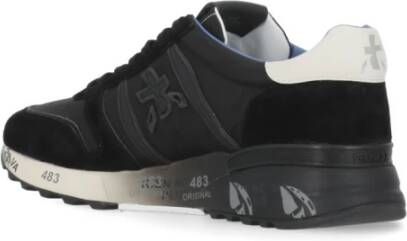 Premiata Zwarte Leren Sneakers met Suède Neus Black Heren