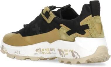 Premiata Zwarte Leren Sneakers met Technische Stof Black Heren