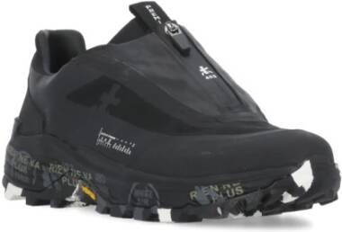 Premiata Zwarte Leren Tech Stof Sneakers Black Heren