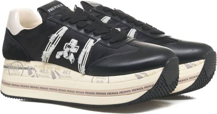 Premiata Zwarte Platform Sneakers Beth Black Dames