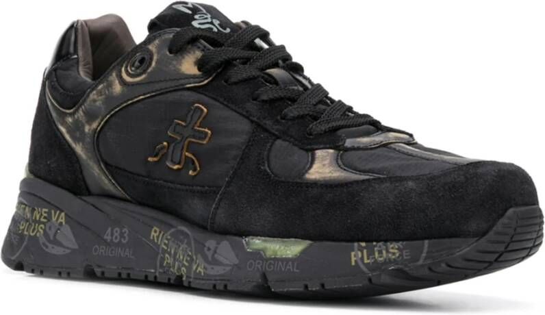 Premiata Zwarte platte schoenen Black Heren